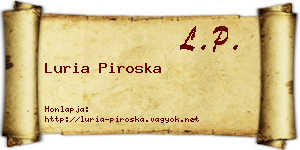 Luria Piroska névjegykártya